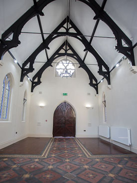 Inside the building after restoration. Select the image to see a larger view